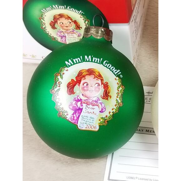 Campbell's Soup Ornament 2006 Green Collector Edition 2005 Cream New x2 Vintage - Picture 2 of 12